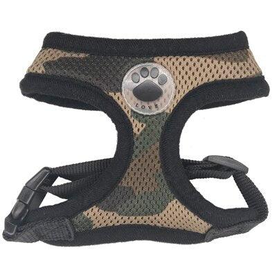 Dog Harness Paw Adjustable Soft Breathable Cat Control Nylon Mesh Vest Harness for Pet Puppy Collar Chest Strap - Pampered Pets