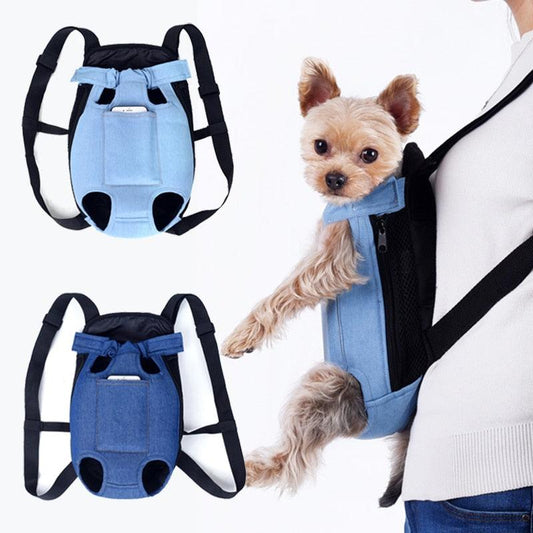 Denim Pet Dog Backpack Outdoor Travel Dog Cat Carrier Bag for Small Dogs Puppy Kedi Carring Bags Pets Products Trasportino Cane - Pampered Pets