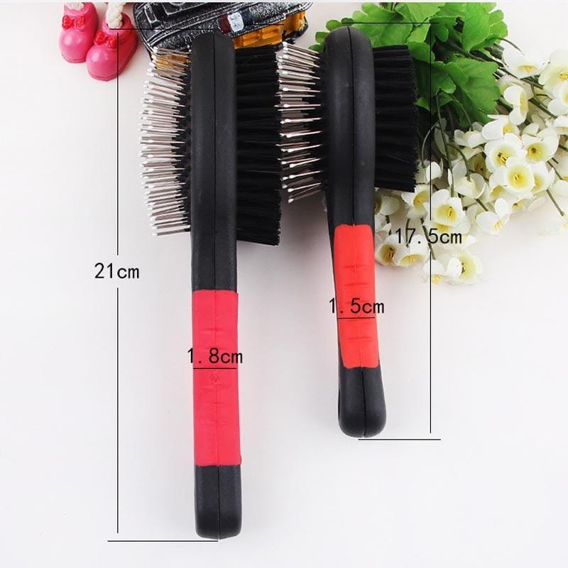 1PC Double Faced Pet Dog Comb Long Hair Brush Plastic Handle Puppy Cat Massage Bath Brush Multifunction Pet Grooming Tool - Pampered Pets