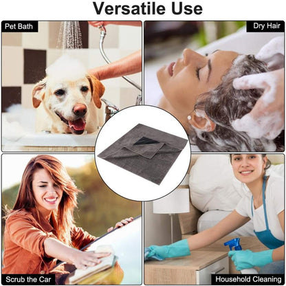 Pet Drying Towel Ultra-absorbent Dog Bath Towel Microfiber 96*50cm Soft Material Microfiber Paw Print Bath Towel - Pampered Pets