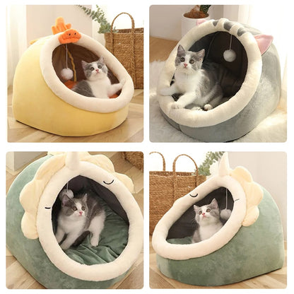 Sweet Cat Bed Warm Pet Basket Cozy Cats Beds - Pampered Pets
