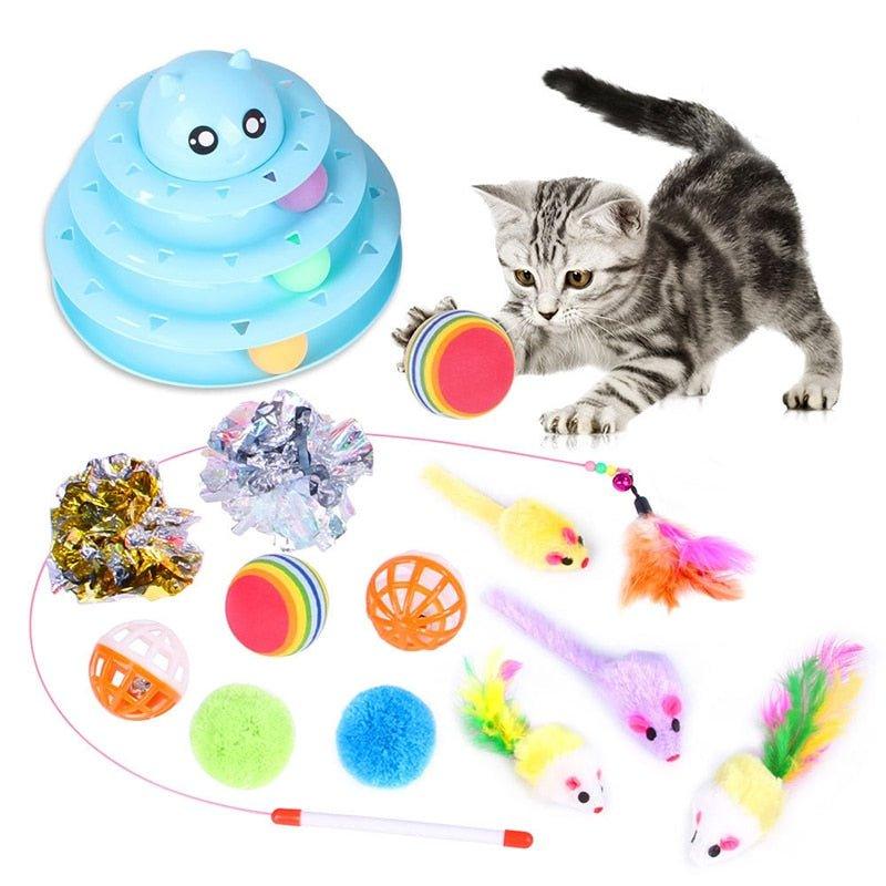 Pets Cat Toys Mouse Shape Balls Shapes Kitten Love New Pet Toy 21 Set Cat Channel Funny Cat Stick Mouse Supplies Value Bundle - Pampered Pets