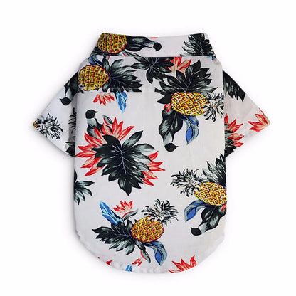 Hawaiian Style Dog Clothes Summer Pet Printed Shirt For Dog Floral Beach Shirt Dog Puppy Costume Cat Spring Clothing Pet Outfits - Pampered Pets