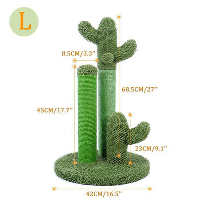 Dropshipping Adequate Cactus Cat Scratching Post with Sisal Rope Cat Scratcher Cactus for Young and Adult Cats climbing frame - Pampered Pets