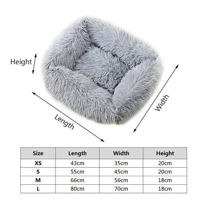 Square Dog Beds Long Plush Solid Color Pet Beds Cat Mat For Little Medium Large Pets Super Soft Winter Warm Sleeping Mats - Pampered Pets