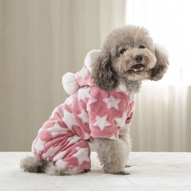 Autumn Winter Pet Dog Pajamas Jumpsuit for Small Dogs Shih Tzu Yorkshire Pullovers Soft Fleece Puppy Cat Clothes Pets Clothing | Pampered Pets