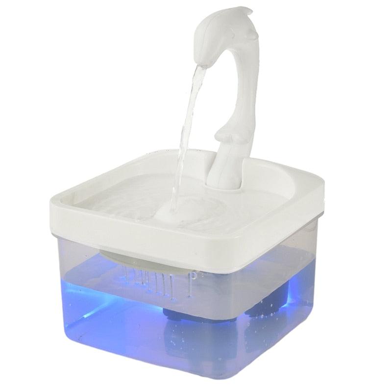 Pet Water Fountain Swan Neck Shaped Cat Water Dispenser Prevent Dry Burn Drinking Fountain 2L With LED Light Bird Dog Drink Bowl - Pampered Pets