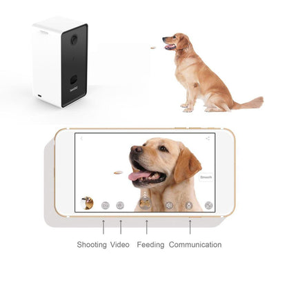 Iseebiz Dog Camera Treat Dispenser Automatic Pet Feeder WiFi Remote Pet Camera with Two-Way Audio and Night Vision Compatible - Pampered Pets