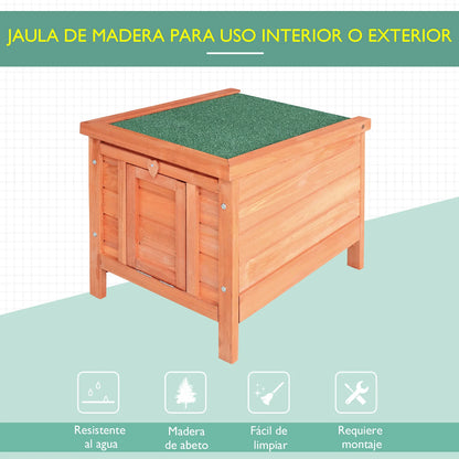 PawHut Conejera Madera de Exterior Jaula para Conejo Cobaya Casa para Animal Pequeno 51x42x43cm