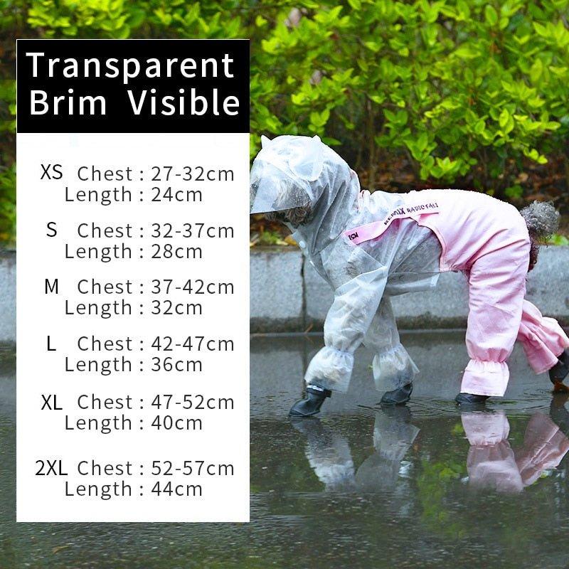 HOOPET Pet Dog Raincoat Clothes Waterproof Rain Jumpsuit For Small Dogs Outdoor Pet Clothing Coat Pet Supplies - Pampered Pets