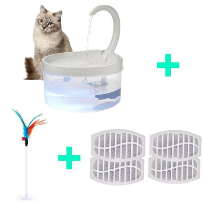 Pet Water Fountain Swan Neck Shaped Cat Water Dispenser Prevent Dry Burn Drinking Fountain 2L With LED Light Bird Dog Drink Bowl - Pampered Pets