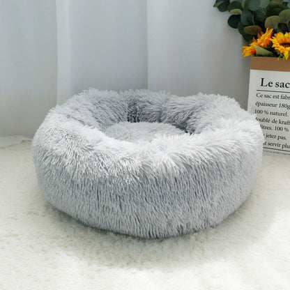 Pet Dog Bed Warm Fleece Round Dog Kennel House Long Plush Winter Pets Dog Beds For Medium Large Dogs Cats Soft Sofa Cushion Mats - Pampered Pets