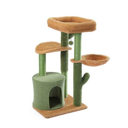 Wood Cat Tree Cats Multi Floor Large Play Tower Sisal Scratching Post Kitten Furniture Activity Centre Condo Playhouse Dang toy - Pampered Pets