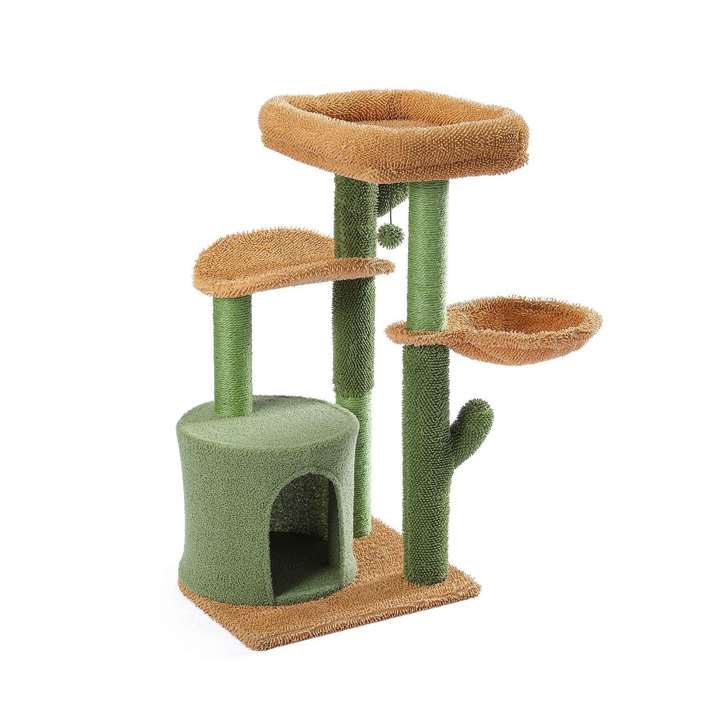 Wood Cat Tree Cats Multi Floor Large Play Tower Sisal Scratching Post Kitten Furniture Activity Centre Condo Playhouse Dang toy - Pampered Pets