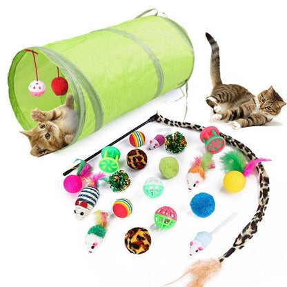 Pets Cat Toys Mouse Shape Balls Shapes Kitten Love New Pet Toy 21 Set Cat Channel Funny Cat Stick Mouse Supplies Value Bundle - Pampered Pets