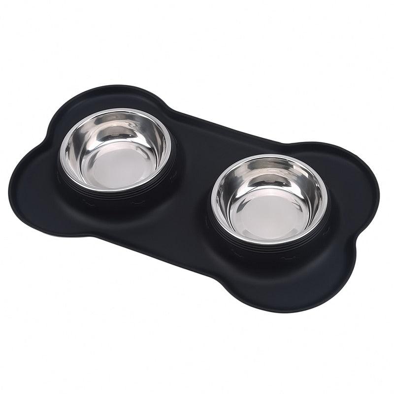 Dog Bowls Stainless Steel Dog Bowl with No Spill Non-Skid Silicone Mat Feeder Bowls Pet Bowl for Dogs Cats and Pets - Pampered Pets