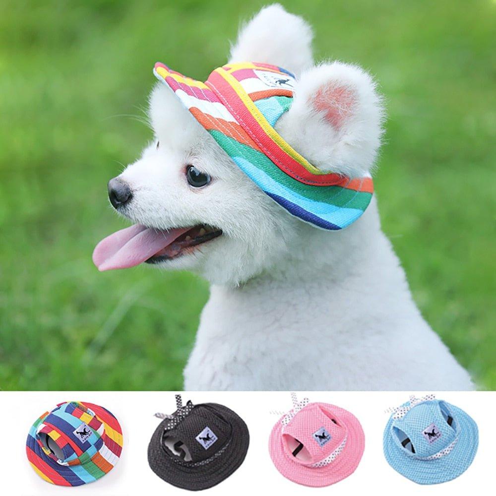 Pet Dog Cat Cap Breathable Summer Sunhat Cloth Mesh Canvas Hat For Small Medium Dogs Cats Caps Pet Products - Pampered Pets