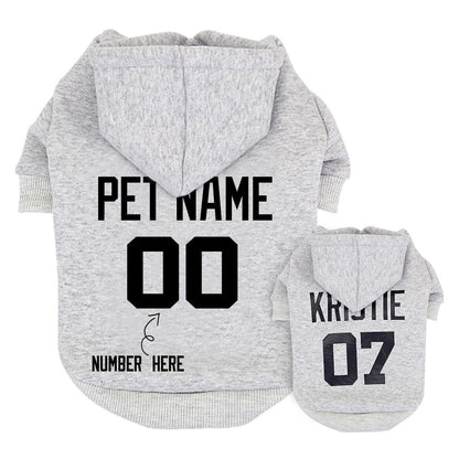 Custom Pet Dog Clothes Picture Name Print Dogs Hoodies Warm Pets Clothing French Bulldog for Small Medium Large Dogs XS-5XL - Pampered Pets