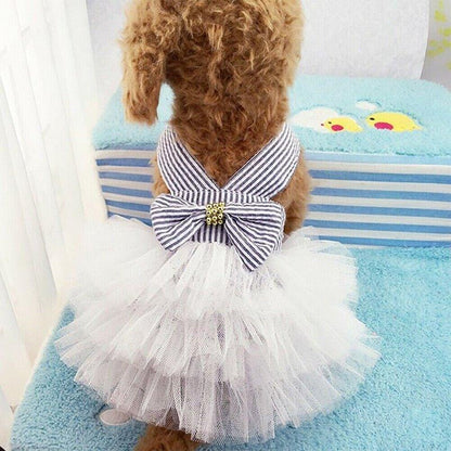 Puppy Pet Dogs Clothes Summer Dog Costume Sling Sweetly Princess Dress Teddy Party Birthday Decor Bow Knot Dress For Small Dog - Pampered Pets