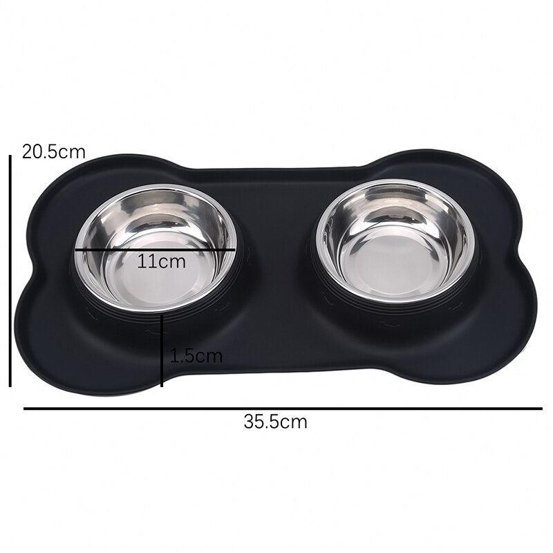 Dog Bowls Stainless Steel Dog Bowl with No Spill Non-Skid Silicone Mat Feeder Bowls Pet Bowl for Dogs Cats and Pets - Pampered Pets