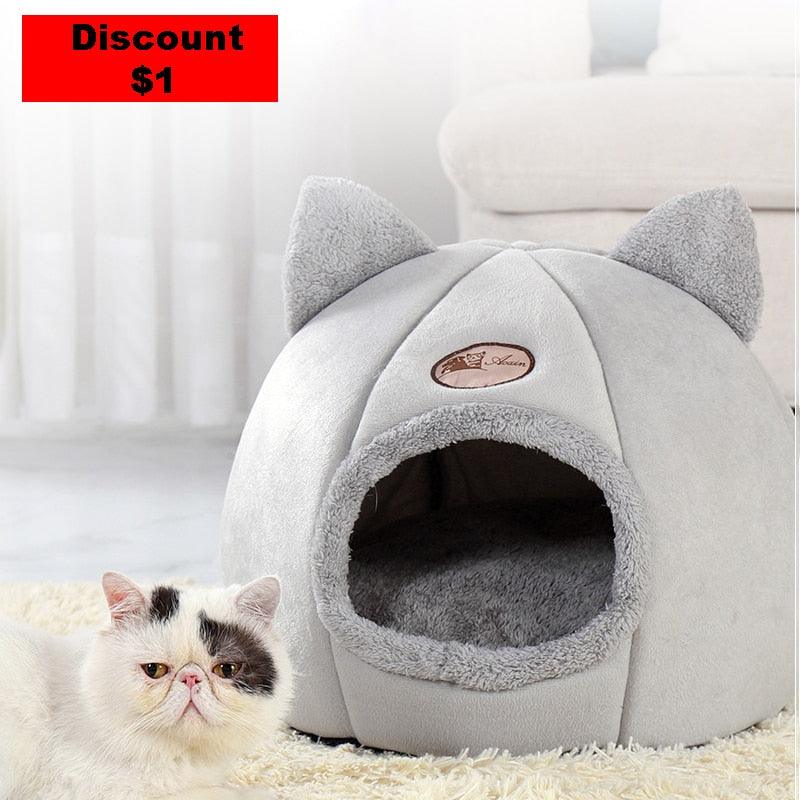 New Deep Sleep Comfort In Winter Cat Bed Iittle Mat Basket Small Dog House Products Pets Tent Cozy Cave Nest Indoor Cama Gato - Pampered Pets