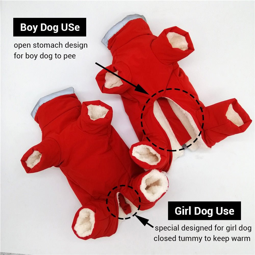 Winter Overalls for Dogs Warm Waterproof Pet Jumpsuit Trousers Male/ Female Dog Reflective Small Dog Clothes Puppy Down Jacket | Pampered Pets