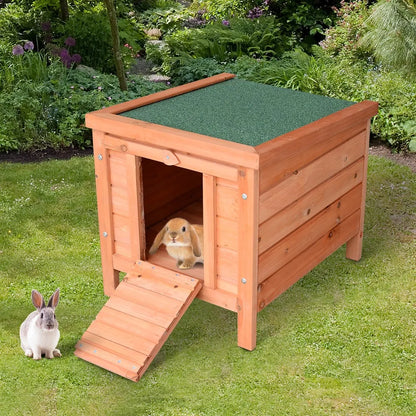 PawHut Conejera Madera de Exterior Jaula para Conejo Cobaya Casa para Animal Pequeno 51x42x43cm