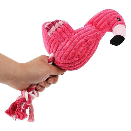 Plush Flamingo Pet Squeaky Toys for Small Dogs Clean Teeth Puppy Dog Chew Toy Squeak Pets Accessories Dog Supplies Octopus Chick - Pampered Pets