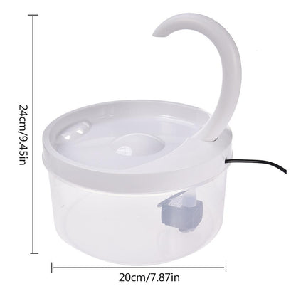 Pet Water Fountain Swan Neck Shaped Cat Water Dispenser Prevent Dry Burn Drinking Fountain 2L With LED Light Bird Dog Drink Bowl - Pampered Pets