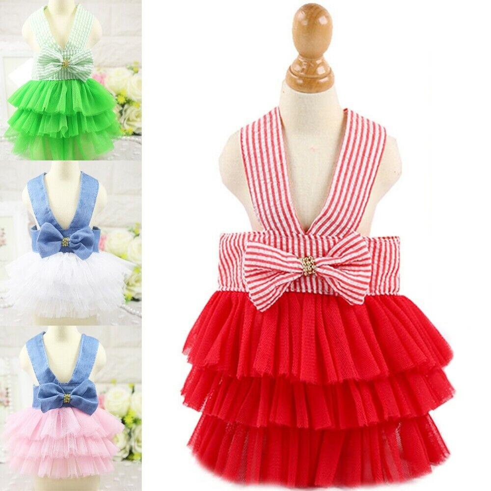 Puppy Pet Dogs Clothes Summer Dog Costume Sling Sweetly Princess Dress Teddy Party Birthday Decor Bow Knot Dress For Small Dog - Pampered Pets