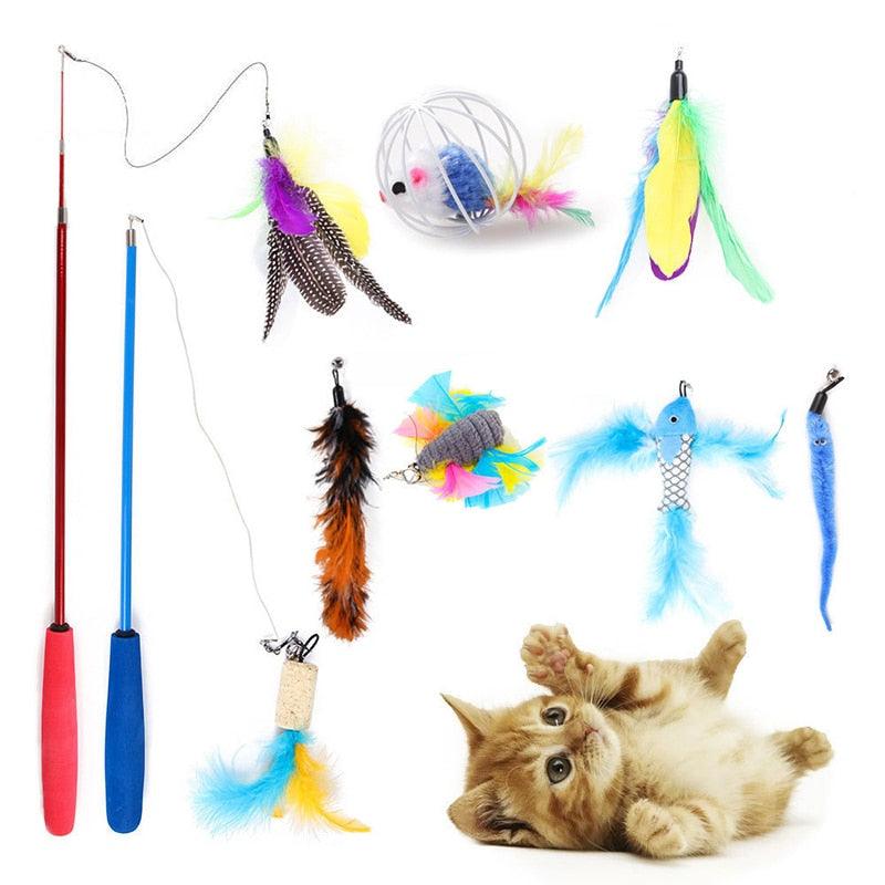 Pets Cat Toys Mouse Shape Balls Shapes Kitten Love New Pet Toy 21 Set Cat Channel Funny Cat Stick Mouse Supplies Value Bundle - Pampered Pets