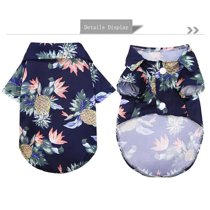 Hawaiian Style Dog Clothes Summer Pet Printed Shirt For Dog Floral Beach Shirt Dog Puppy Costume Cat Spring Clothing Pet Outfits - Pampered Pets
