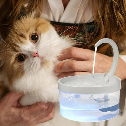 Pet Water Fountain Swan Neck Shaped Cat Water Dispenser Prevent Dry Burn Drinking Fountain 2L With LED Light Bird Dog Drink Bowl - Pampered Pets