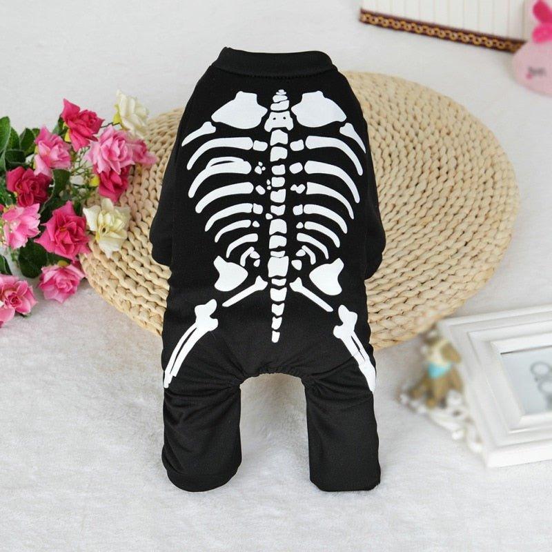 Winter Warm Dog Clothes Funny Skeleton Costumes Halloween Pet Cosplay Coat Puppy Fleece Jacket Clothes Pet Party Apparels - Pampered Pets