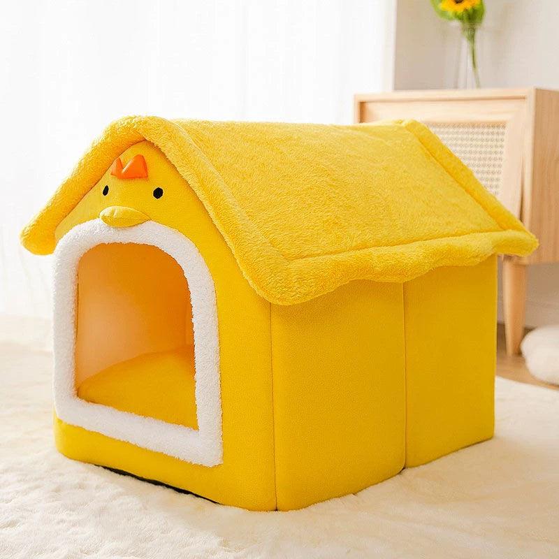 Pet House Warm Soft Dog Bed Cat Nest Kennel - Pampered Pets