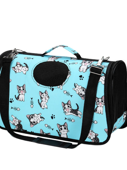 Cat Bag Outdoor Portable Satchel Pet Bag Travel Takeaway Bag Teddy Satchel Crossbody Cat Foldable Breathable Cage