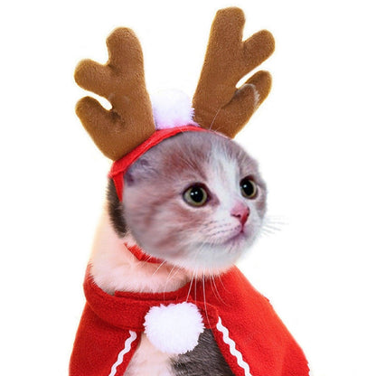 Christmas Hat Halloween Pet Costume For Cat Dog Puppy Costumes Scarf Gift New Year Santa Winter Cosplay Halloween Dog Cat Supply - Pampered Pets