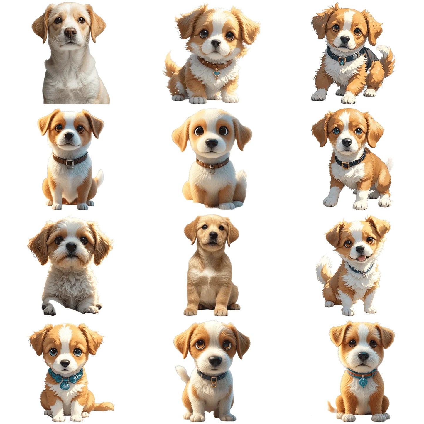 50pcs Puppy Illustrations Stickers Set | Cute Dogs for Laptops and Water Bottles 50pcs Cute Puppy Illustrations Stickers