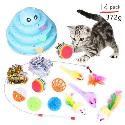 Cat Pets Toys Mouse Shape Balls Foldable Cat Kitten Play Tunnel Funny Cat Stick Mouse Supplies Simulation Fish Cat Accessories - Pampered Pets