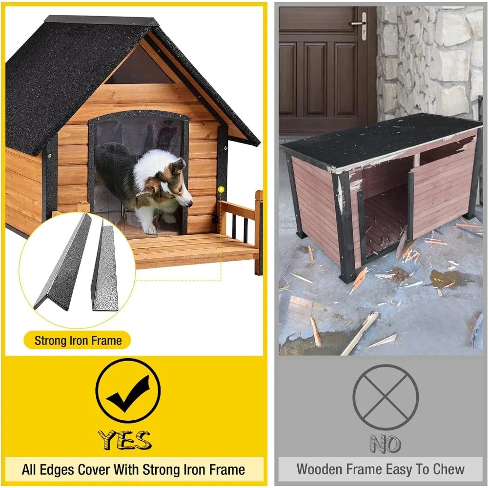 Outdoor kennels, bite-proof design, small to medium-sized dog home with porch, waterproof and elevated indoor kennels