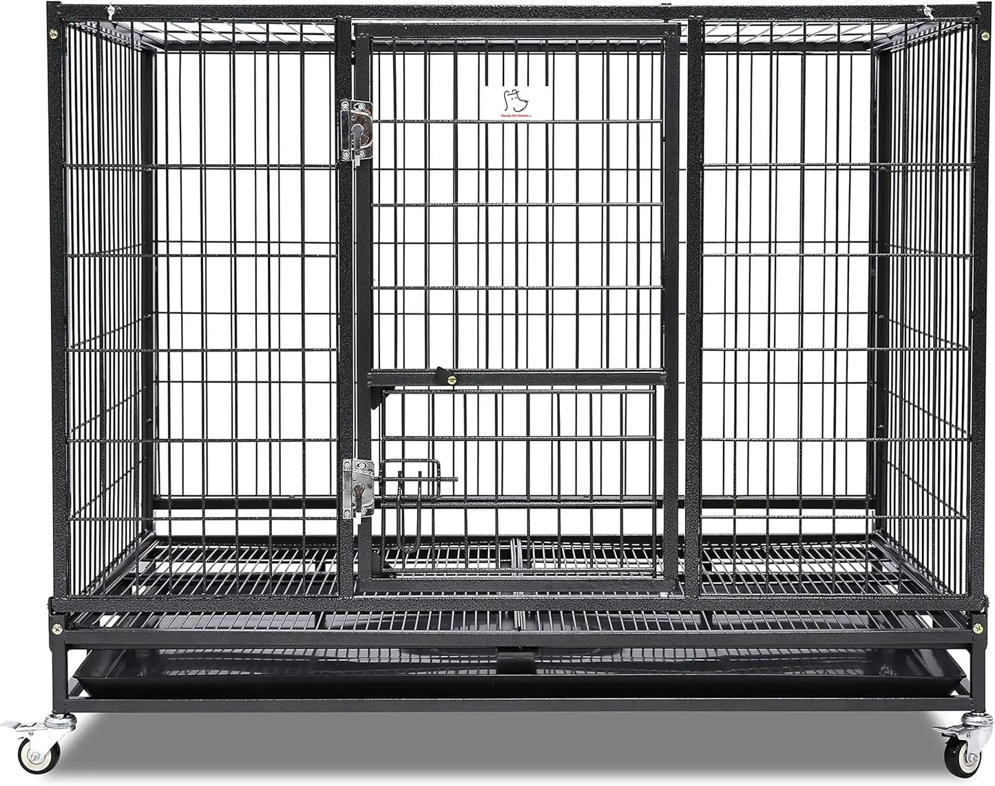 Homey Pet 36 Inch Dog Crate Stackable, Connectable Indestructible Dog Kennel Indoor Cage Medium Sized, Metal Wire