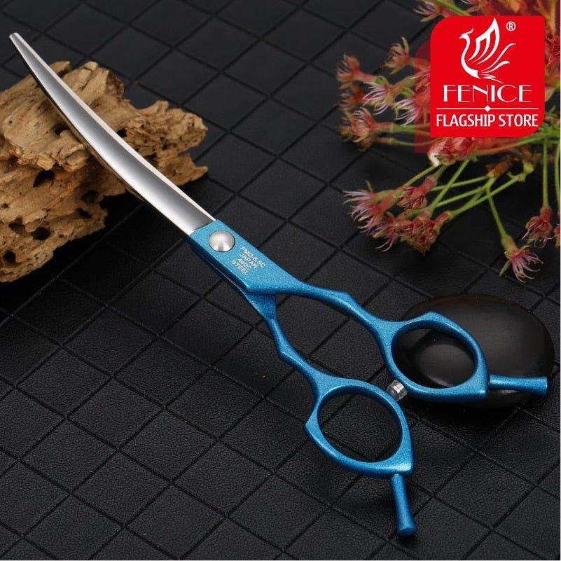 Fenice 6.5/7.0 inch Colorful Professional Pets Grooming Scissors Curved Dogs Hair Cutting Shear Japan 440C - Pampered Pets