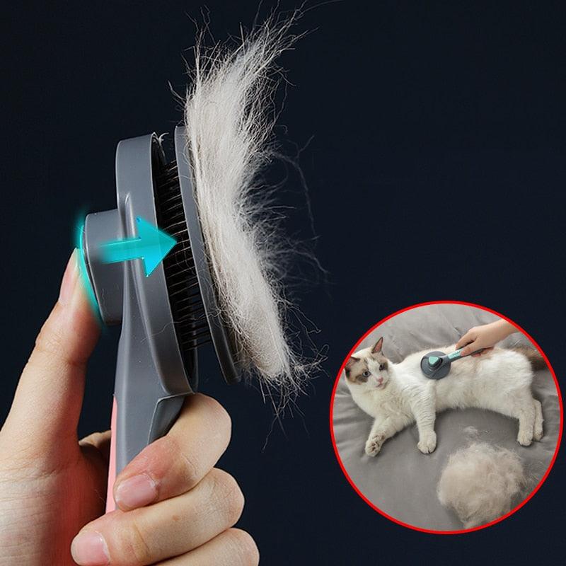 Cat Comb Brush Pet Hair Removes Comb For Cat Dog Pet Grooming Hair Cleaner Cleaning Pet Dog Cat Supplies Self Cleaning Cat Brush - Pampered Pets