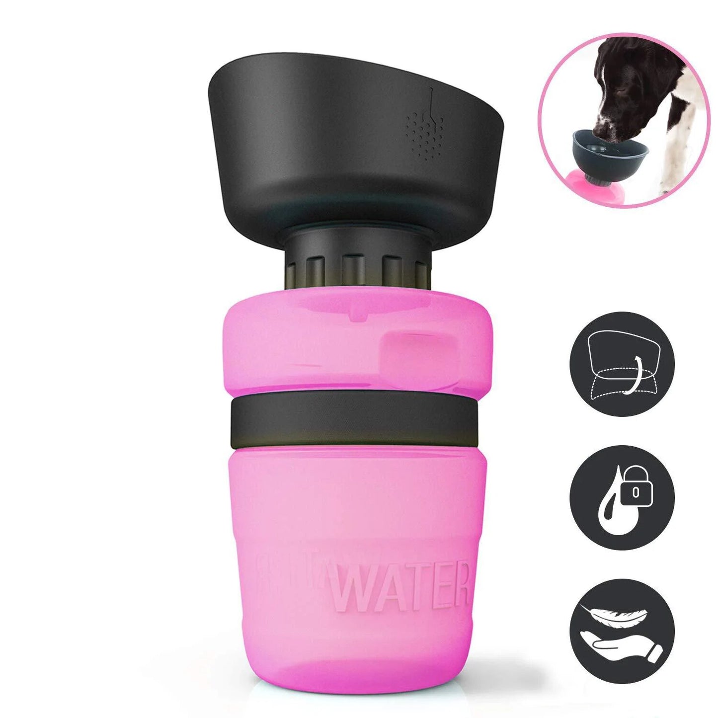 Portable Dog Water Bottle Foldable Pet Feeder Bowl Water Bottle Pets Outdoor Travel Drinking Dog Bowls Drink Bowl Dogs BPA Free | Pampered Pets