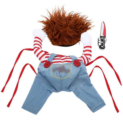 Pet Halloween Costume, Dog Novelty Chucky Costume, Original Killer Doll Shape, Clothes for Cats, Dog Fancy Dress, Dog Outfits - Pampered Pets