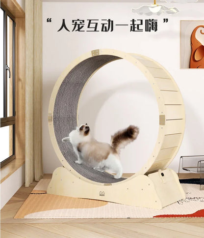 Pet Cat Dog Treadmill Fitness Roller Mute Exercise Running Wheel Solid Wood Cat Climbing Frame Cat dog accessories