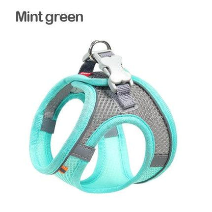 Kimpets Dog Harness Clothes Vest Chest Cat Collars Rope Small Dogs Reflective Breathable Adjustable Outdoor Walking Pet Supplies - Pampered Pets