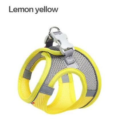 Kimpets Dog Harness Clothes Vest Chest Cat Collars Rope Small Dogs Reflective Breathable Adjustable Outdoor Walking Pet Supplies - Pampered Pets