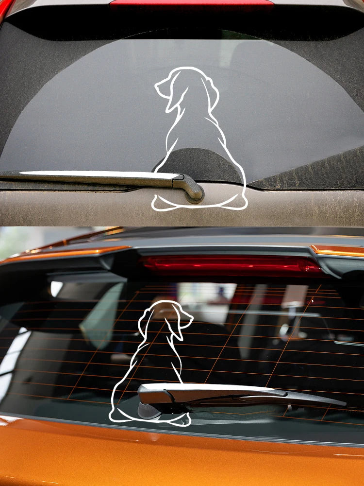 Funny Dog Moving Tail Car Sticker WindowWiper Decals Dog Sticker Car Rear StickerWiper Tail Decals Windshield Interesting