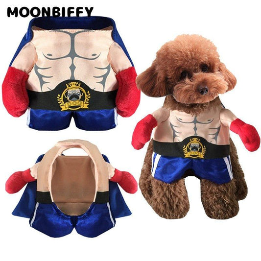 Pet Boxer Costume Clothes Suit For Cats Dogs Cute Costumes Cosplay Halloween Christmas Comical Outfits Funny Dog Accessories - Pampered Pets